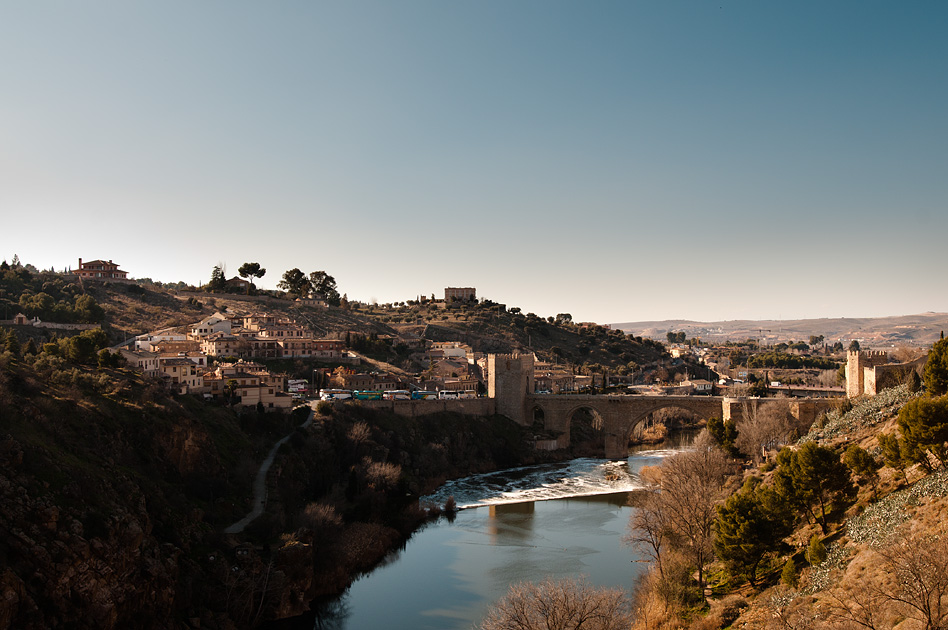 Toledo, Spain, skyline, city, view, lookout, vista, castle, river, bridge, El Greco