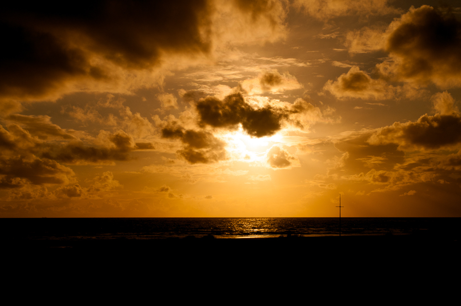 Sunset over the ocean in Cadiz